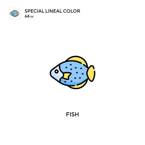 Ryby Speciální Lineární Barevný Vektor Ikona Ikony Ryb Pro Váš — Stockový vektor