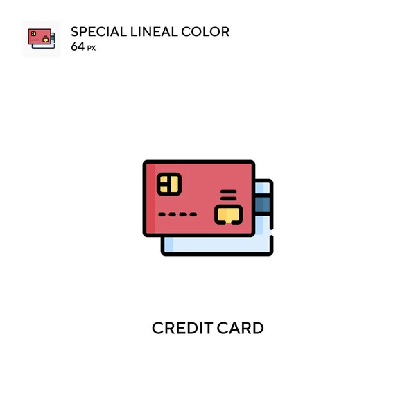 クレジットカード特殊線型カラーベクトルアイコン あなたのビジネスプロジェクトのクレジットカードアイコン — ストックベクタ
