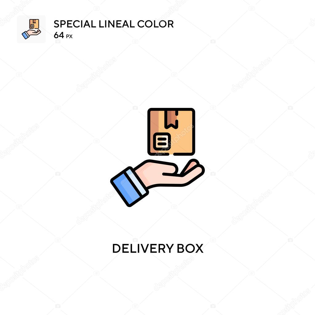 Delivery box Special lineal color vector icon. Delivery box icons for your business project