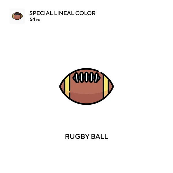 Bola Rugby Ícone Vetorial Cor Linear Especial Ícones Rugby Ball —  Vetores de Stock