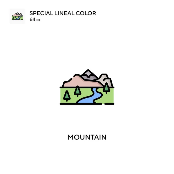 Mountain Spezielles Lineares Farbvektorsymbol Berg Symbole Für Ihr Geschäftsprojekt — Stockvektor