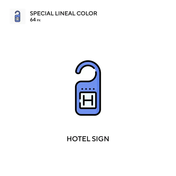 Signo Del Hotel Icono Especial Vector Color Lineal Iconos Signo — Vector de stock
