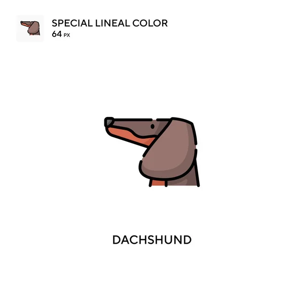 Dachshund Ícone Vetorial Cores Linear Especial Ícones Dachshund Para Seu — Vetor de Stock