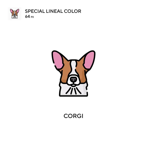 Corgi Special Лінійного Кольору Вектор Значок Піктограми Corgi Вашого Бізнес — стоковий вектор