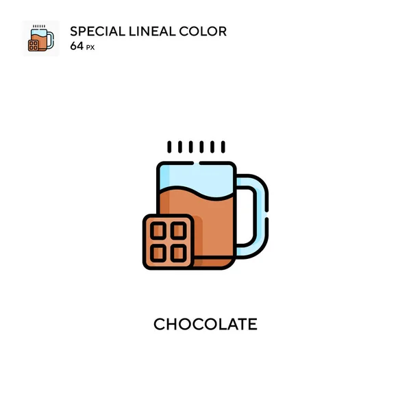 Choklad Special Linjal Färg Vektor Ikon Chokladikoner För Ditt Affärsprojekt — Stock vektor