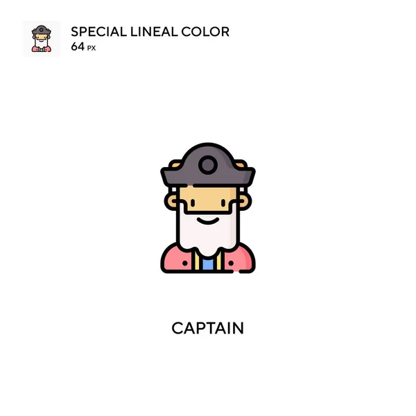 Capitán Especial Icono Vector Color Lineal Iconos Capitán Para Proyecto — Archivo Imágenes Vectoriales