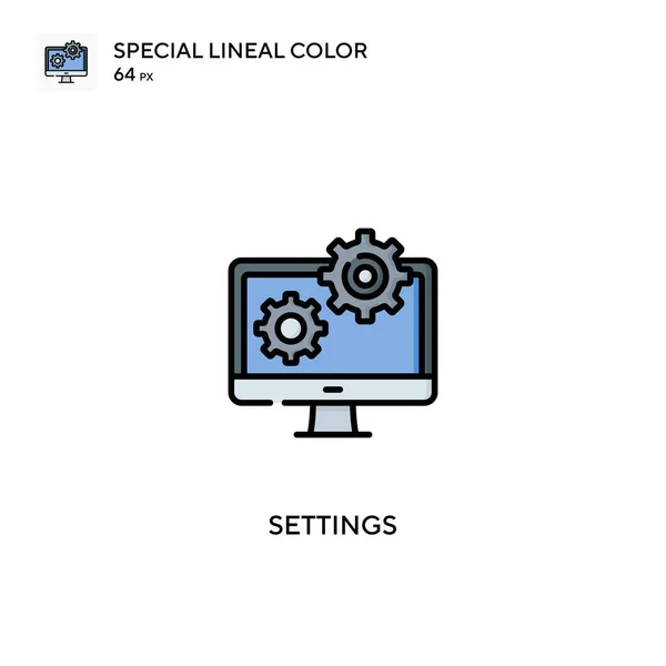 Instellingen Speciale Lijnkleur Vector Icoon Instellingen Pictogrammen Voor Business Project — Stockvector