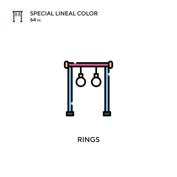 Anillos Icono Especial Vector Color Lineal Iconos Anillos Para Proyecto — Vector de stock