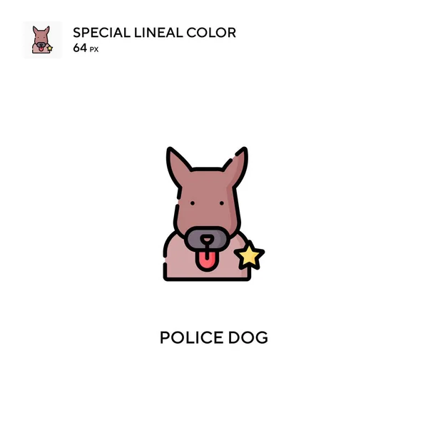 Polis Köpeği Özel Doğrusal Renk Vektör Simgesi Projeniz Için Polis — Stok Vektör