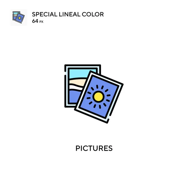Zdjęcia Specjalna Ikona Wektora Koloru Liniowego Ikony Zdjęć Projektu Biznesowego — Wektor stockowy
