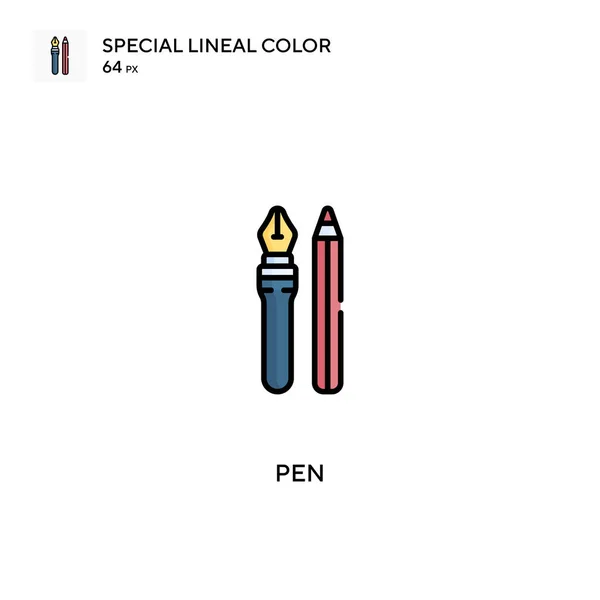 Ручка Спеціальний Лінійний Колір Вектор Значок Піктограми Вашого Бізнес Проекту — стоковий вектор