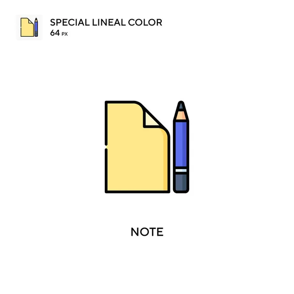 Note Special Lineal Color Vector Icon Note Icons Your Business — Stock Vector