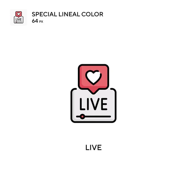 Live Special Icono Vector Color Lineal Iconos Vivo Para Proyecto — Vector de stock