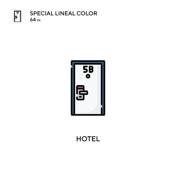 Hotel Especial Icono Vector Color Lineal Iconos Hotel Para Proyecto — Vector de stock