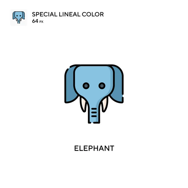 Elefante Ícone Vetorial Cor Linear Especial Ícones Elefante Para Seu — Vetor de Stock