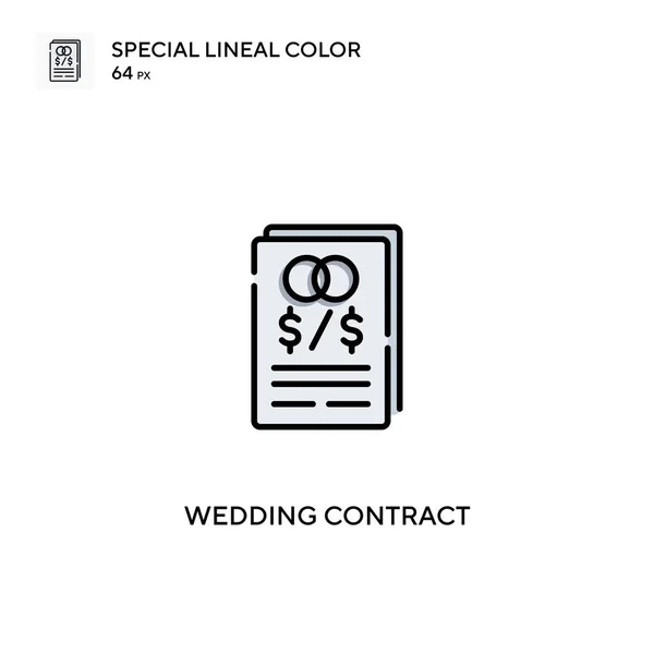 Contrato Boda Icono Especial Vector Color Lineal Iconos Contrato Boda — Vector de stock