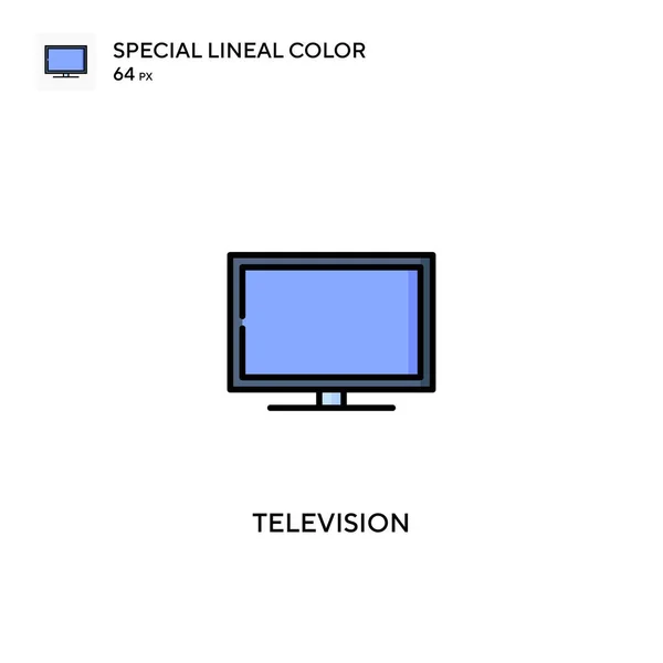 Televizyon Özel Çizgisel Renk Vektörü Simgesi Projeniz Için Televizyon Simgeleri — Stok Vektör