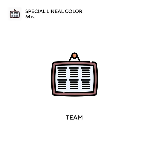 チーム特殊線型カラーベクトルアイコン ビジネスプロジェクトのチームアイコン — ストックベクタ