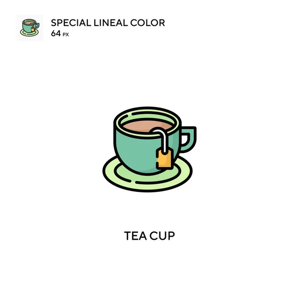 Tea Cup Special Lineal Color Vector Icon Tea Cup Icons — Stock Vector