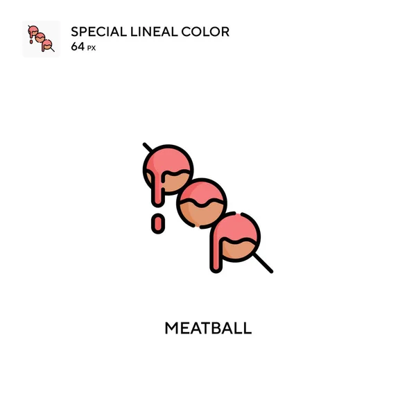 Meatball Special Lineal Color Vector Icon 비즈니스 프로젝트용 미트볼 아이콘 — 스톡 벡터