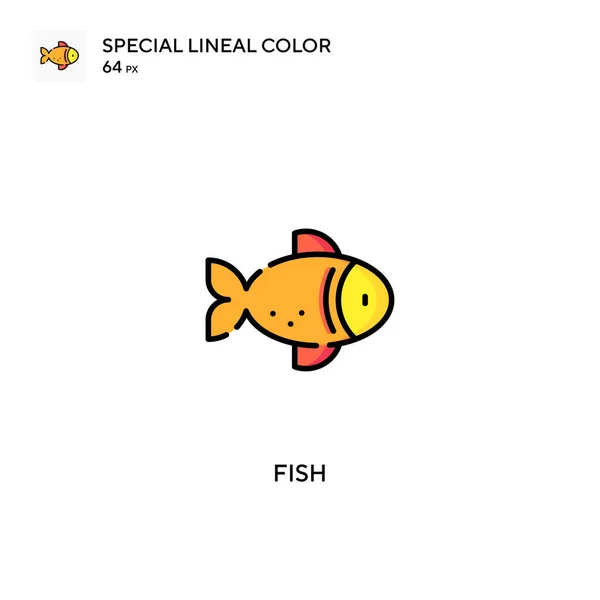 Fish Especial Icono Vector Color Lineal Iconos Pescado Para Proyecto — Archivo Imágenes Vectoriales