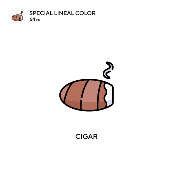 Cigar Speciální Lineární Barevný Vektor Ikony Ikony Doutníků Pro Váš — Stockový vektor