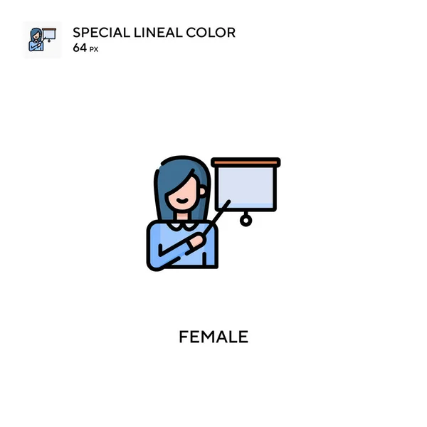 Mujer Especial Icono Vector Color Lineal Iconos Femeninos Para Proyecto — Archivo Imágenes Vectoriales