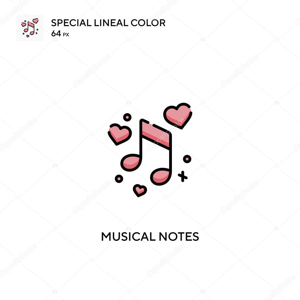 Musical notes Special lineal color vector icon. Musical notes icons for your business project