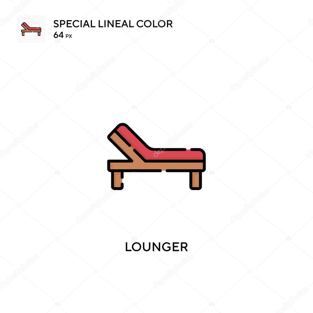 Lounger Special lineal color vector icon. Lounger icons for your business project