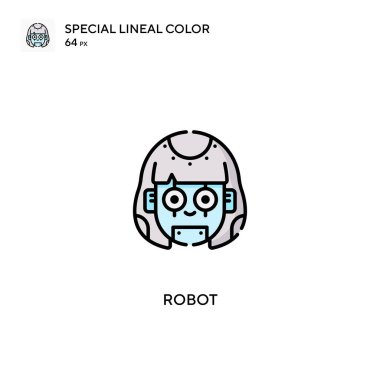 Robot Özel Çizgisel Renk Vektörü simgesi. İş projeniz için robot simgeleri