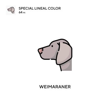 Weimaraner özel doğrusal renk vektörü simgesi. İş projeniz için Weimaraner simgeleri