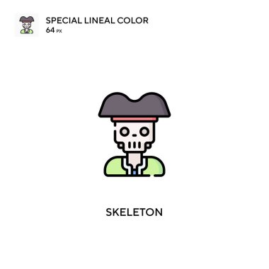 İskelet özel doğrusal renk vektör simgesi. İş projeniz için iskelet simgeleri