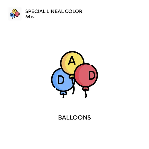 Ballonger Speciell Linjal Färg Vektor Ikon Ballonger Ikoner För Ditt — Stock vektor