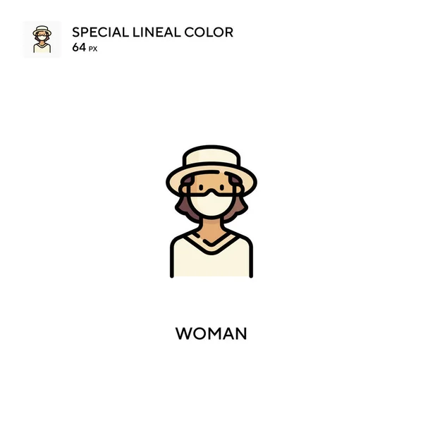 Mujer Especial Icono Vector Color Lineal Iconos Mujer Para Proyecto — Archivo Imágenes Vectoriales