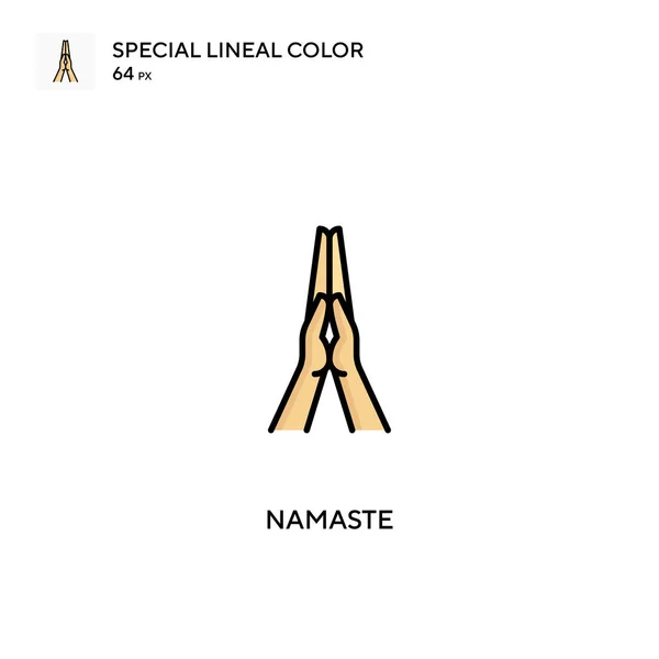 Namaste Különleges Lineáris Szín Vektor Ikon Namaste Ikonok Üzleti Projektjéhez — Stock Vector
