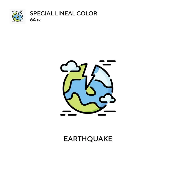 Földrengés Különleges Lineáris Színvektor Ikon Földrengés Ikonok Üzleti Projektjéhez — Stock Vector