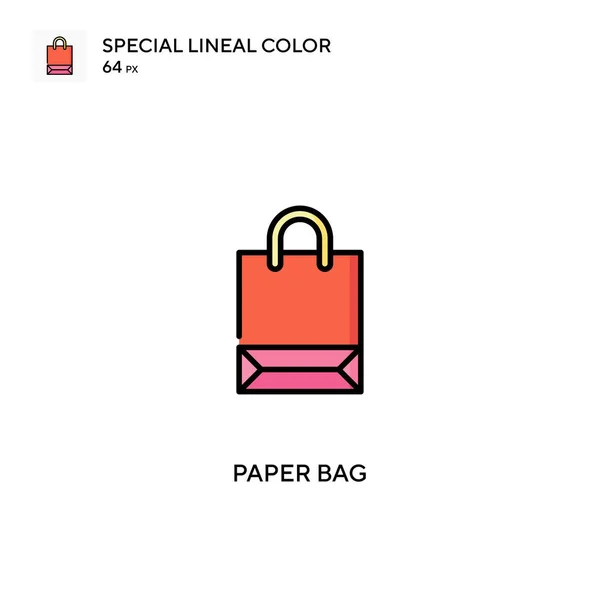 Papiertüte Spezielles Lineares Farbvektorsymbol Papiertüten Symbole Für Ihr Geschäftsprojekt — Stockvektor