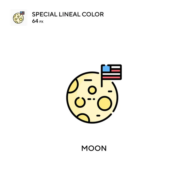 Moon Special Lineal Color Vector Icon Moon Icons Your Business — Stock Vector