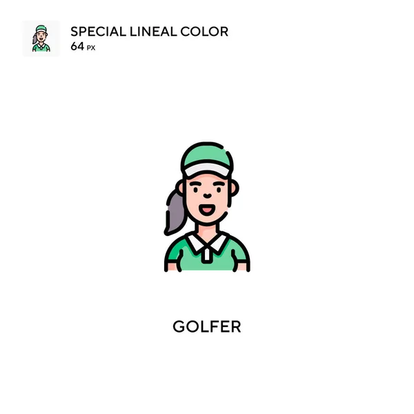 Golfer Különleges Lineáris Szín Vektor Ikon Golfer Ikonok Üzleti Projekt — Stock Vector