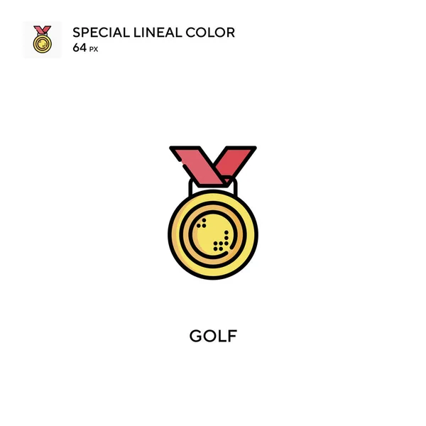 Golf Specjalna Ikona Wektora Koloru Linii Ikony Golfowe Dla Twojego — Wektor stockowy