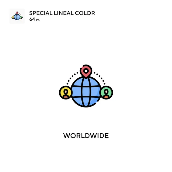Icono Vector Color Lineal Especial Nivel Mundial Iconos Mundiales Para — Archivo Imágenes Vectoriales