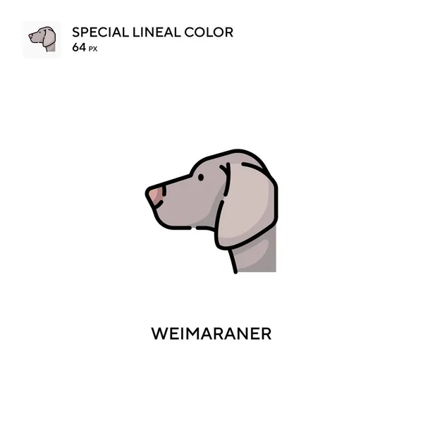 Weimaraner Különleges Lineáris Színvektor Ikon Weimaraner Ikonok Üzleti Projektjéhez — Stock Vector