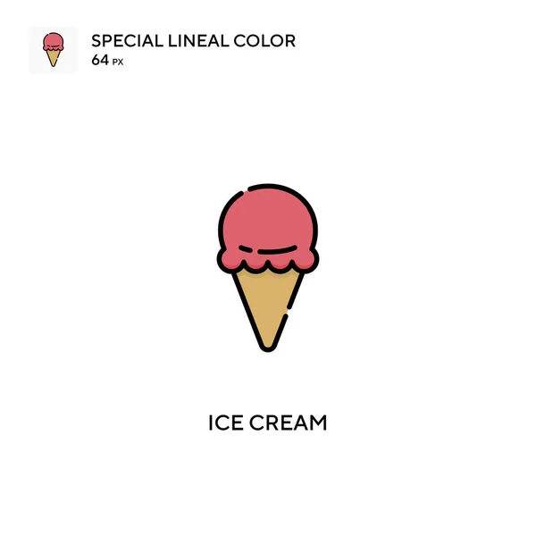 Морозиво Особливий Лінійний Колір Вектор Значок Іконки Морозива Вашого Бізнес — стоковий вектор