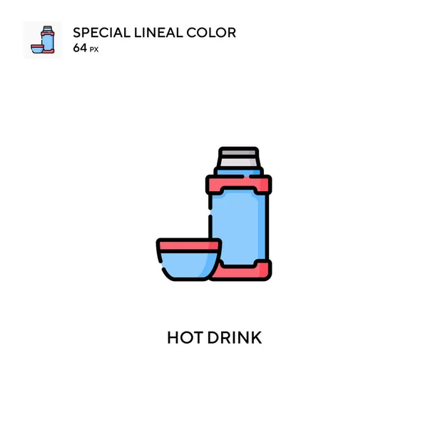 Hot Drink Special Lineal Color Vector Icoon Warme Drank Pictogrammen — Stockvector