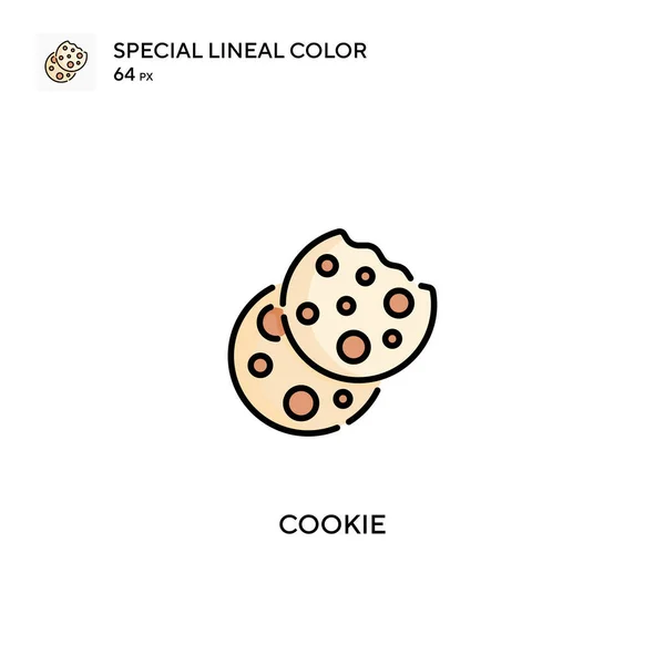 Cookie Ícone Vetorial Cor Linear Especial Ícones Cookies Para Seu — Vetor de Stock