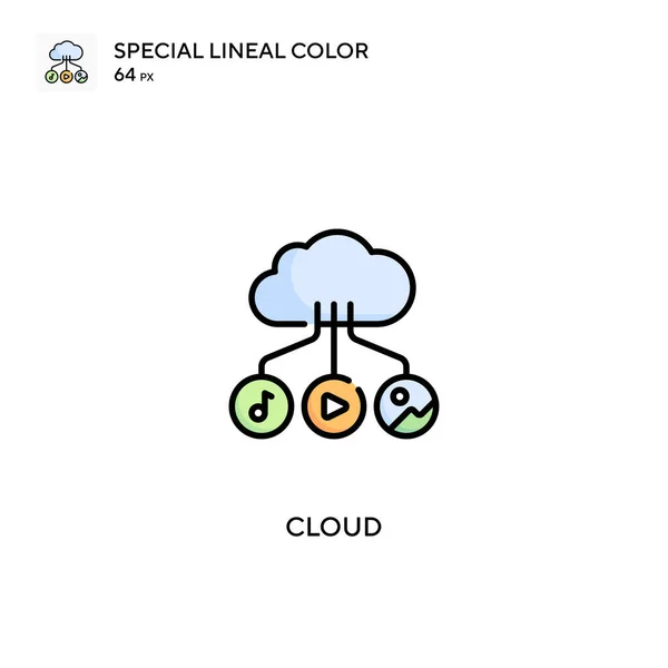 Cloud Icono Especial Vector Color Lineal Iconos Nube Para Proyecto — Vector de stock