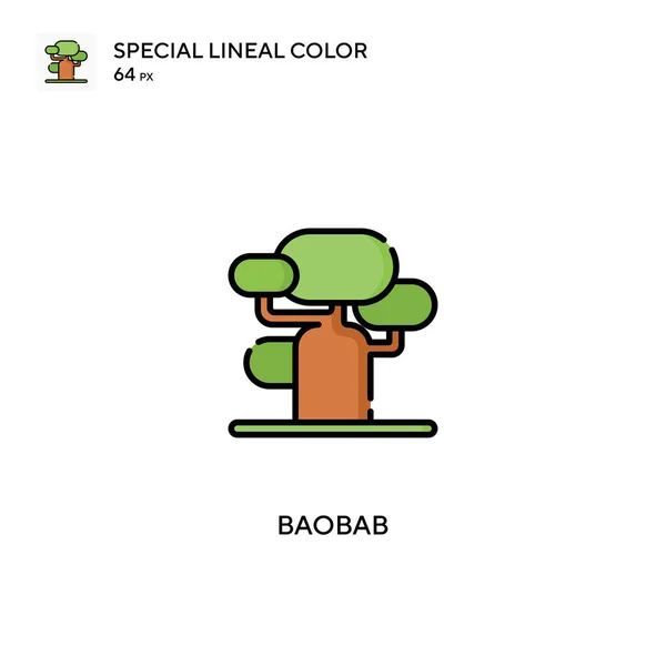 Baobab Icono Especial Vector Color Lineal Iconos Baobab Para Proyecto — Vector de stock