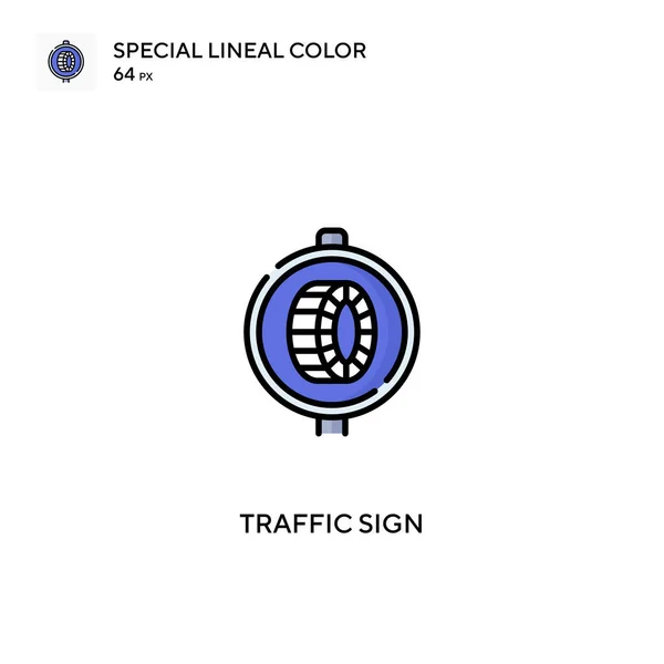 Знак Дорожного Движения Специальная Иконка Линейного Вектора Цвета Знаки Дорожных — стоковый вектор