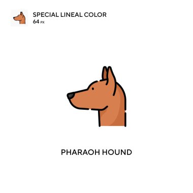 Firavun tazısı özel doğrusal renk vektör ikonu. Firavun iş projen için tazı simgeleri