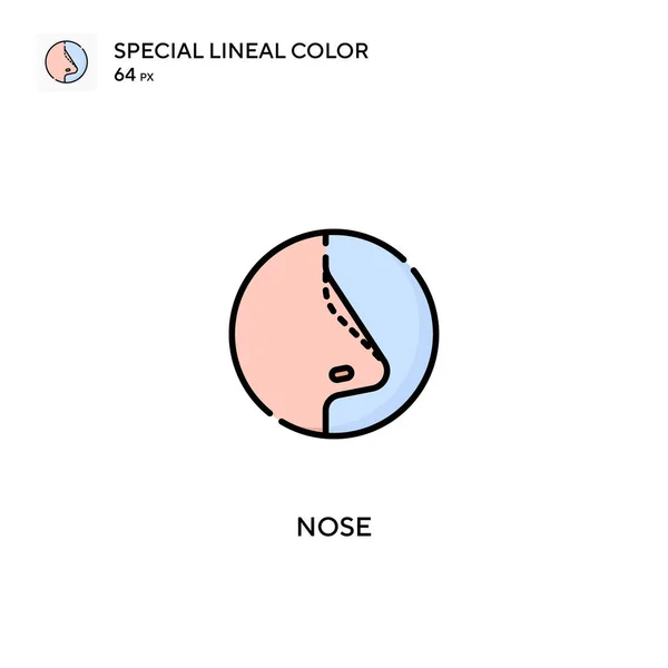 Nos Specjalna Ikona Wektora Koloru Liniowego Ikony Nosa Dla Twojego — Wektor stockowy